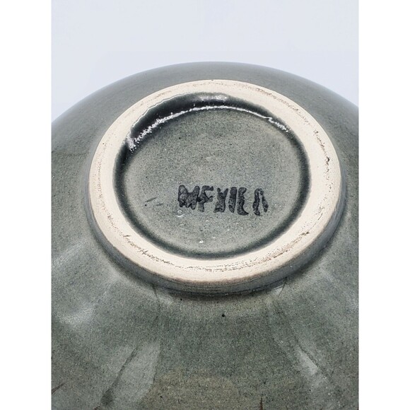 Tonala Mexico Lidded Trinket Dish Yellow Butterfies & Blue Flower Jewelry VTG - Picture 4 of 12